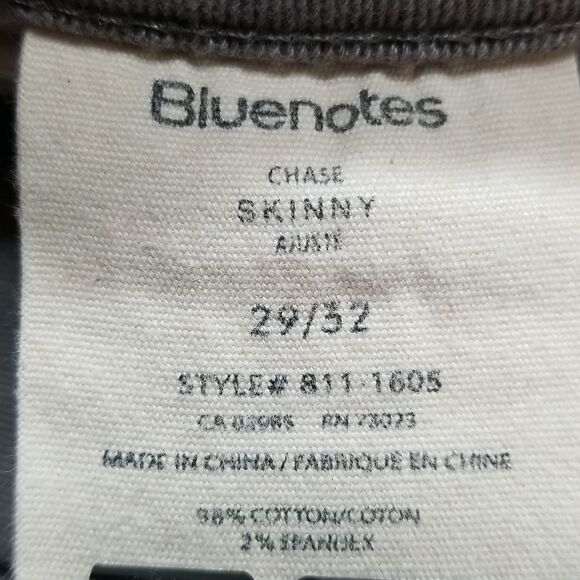 BlueNotes Womens Jeans Size 29 Low Rise Skinny Medium Wash Grey 5 Pocket - Picture 10 of 10